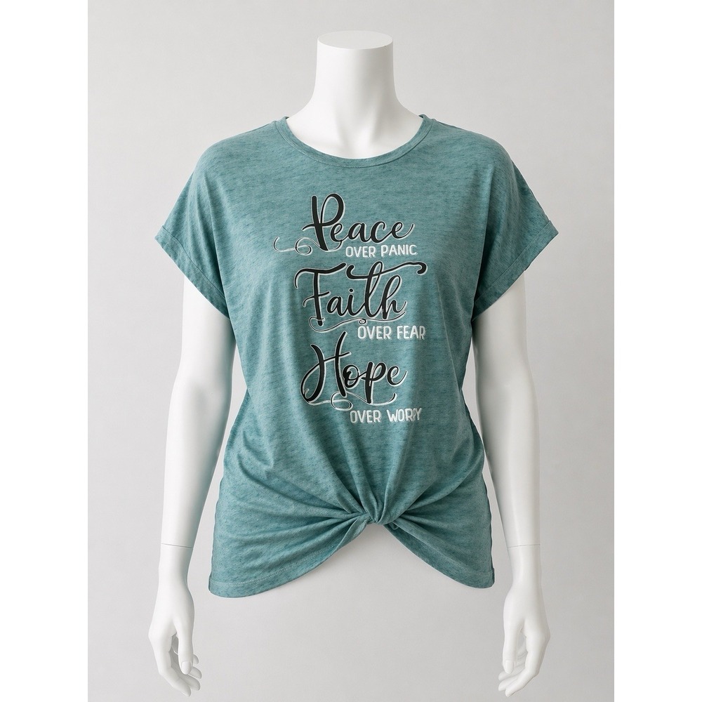 CATO Peace Over Panic & Faith Over Fear & Hope Over Worry T-shirt Women's Medium